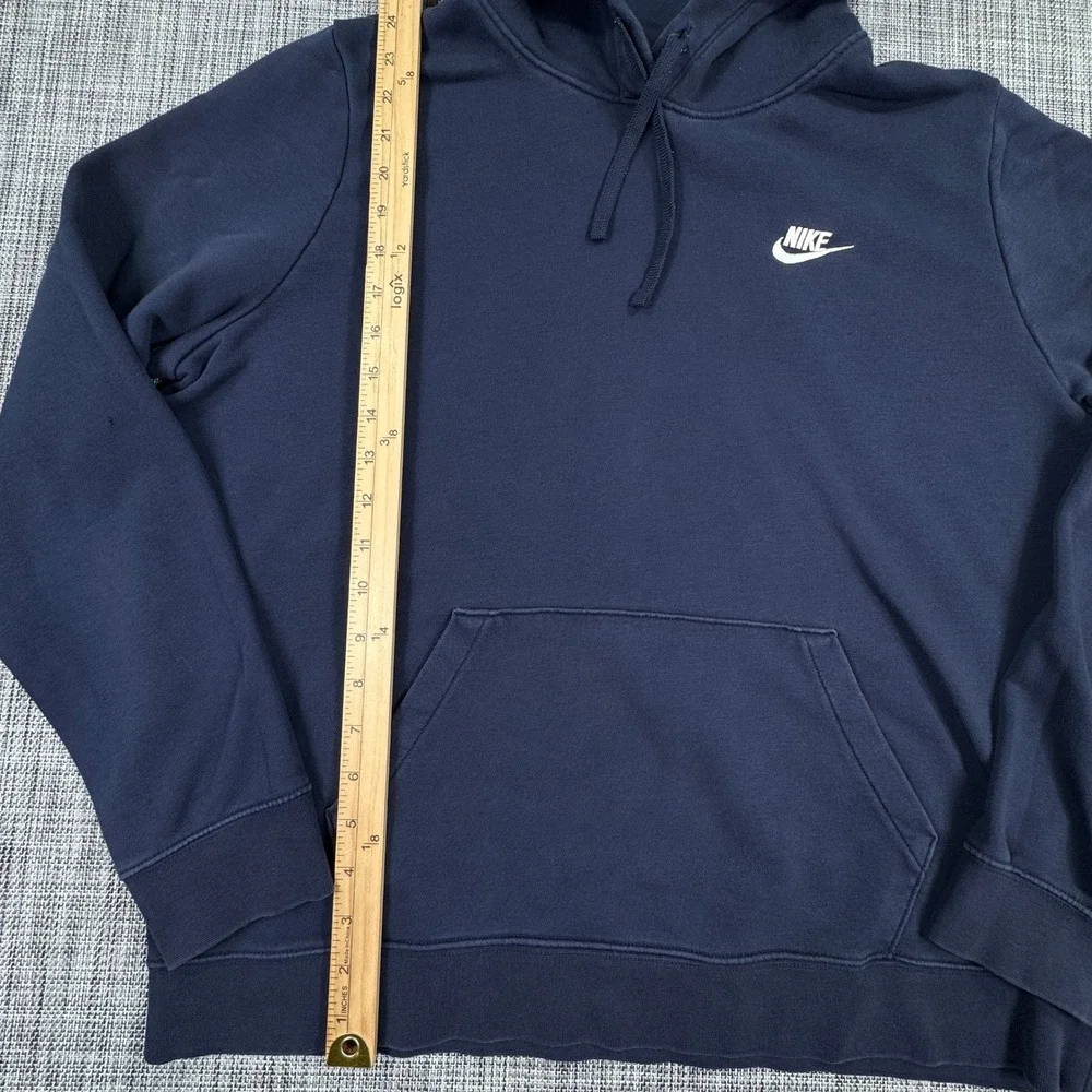 Nike Womens Sportswear Club Fleece Pullover Hoodie Navy Blue XL Athletic